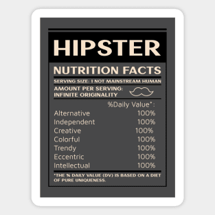 Hipster Nutrition Facts Magnet